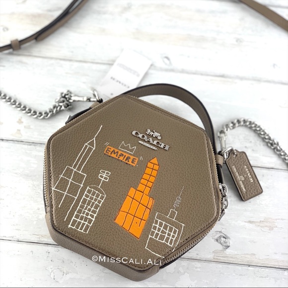 NWT COACH X Jean Michel Basquiat Hexagonal Crossbody Bag - Picture 10 of 16